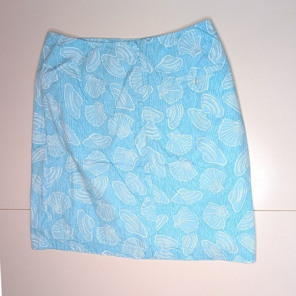 Lilly Pulitzer Women's Blue Seashell Print Skirt Size‎ 10 Coastal - Picture 5 of 5